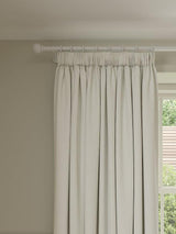 John Lewis Pure Cotton Lined Pencil Pleat Curtains 228 x  228cm - Lily White