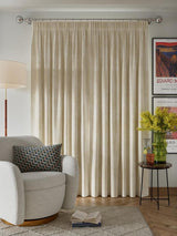 John Lewis Velvet Lined Pencil Pleat Curtains W167 x Drop 228cm - Cream