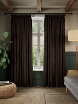 John Lewis Matt Velvet Blackout Pencil Pleat Curtain - 167 x 182cm - Cocoa