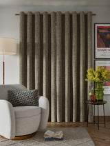 John Lewis Textured Weave Blackout Eyelet Curtains - 167 x 274cm - Pale Mole