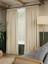 John Lewis Rustic Blackout Lined Pencil Pleat Curtains W167 x D228cm Cream