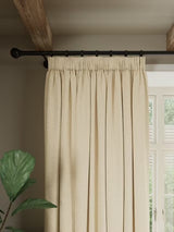 John Lewis Rustic Basketweave Pair Pencil Pleat Curtains 228 x 228cm Cream