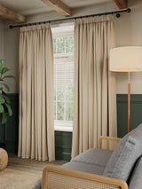 John Lewis Rustic Blackout Pencil Pleat Curtains W167 x Drop 228cm - Natural