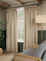 John Lewis Rustic Blackout Pencil Pleat Curtains - Natural - W228 x D228 cm