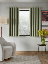 John Lewis Textured Blackout Line Eyelet Curtains Dark Pistachio 228 x 182cm