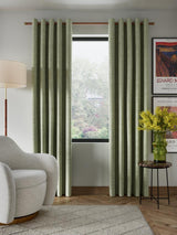 John Lewis Textured Weave Blackout Eyelet Curtains Dark Pistachio W228 x 228