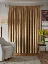 John Lewis Textured Weave Blackout Pencil Pleat Curtains 228 x 228cm Caramel