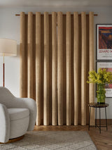 John Lewis Textured Weave Lined Blackout Eyelet Curtains 228 x 182cm Caramel
