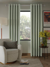 John Lewis Textured Blackout Lined Eyelet Curtains W228 x 182cm Light Green