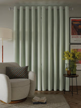John Lewis Textured Blackout Lined Eyelet Curtains W228 x 182cm Light Green