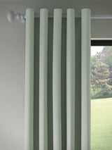 John Lewis Textured Pair Blackout Eyelet Curtains Light Green - 228 x 228cm