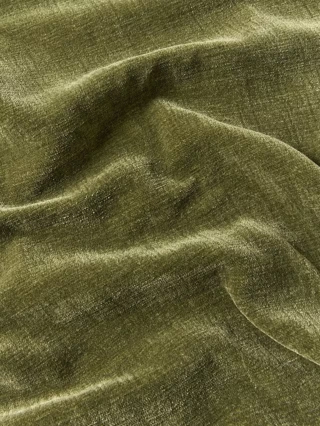 John Lewis Velvet Chenille Thermal Eyelet Curtains W228 x D137cm Avocado