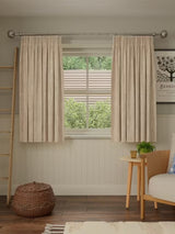 John Lewis Brushed Pair Blackout Pencil Pleat Curtains W167 x D182cm Natural