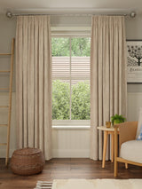 John Lewis Brushed Pair Blackout Pencil Pleat Curtains W228 x D182cm Natural