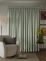 John Lewis Textured Blackout Pencil Pleat Curtains W228 x D274cm Light Green