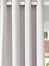 John Lewis Alda Weave Pair Lined Eyelet Curtains Putty W228 x Drop 182cm