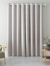 John Lewis Alda Weave Pair Lined Eyelet Curtains Putty W228 x Drop 182cm