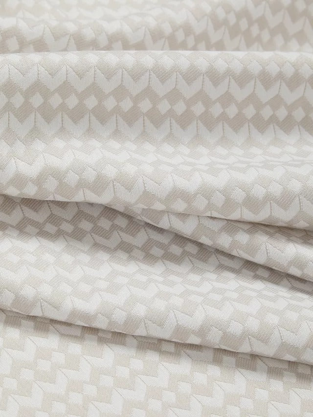 John Lewis Alda Weave Pair Lined Eyelet Curtains Putty W228 x Drop 182cm