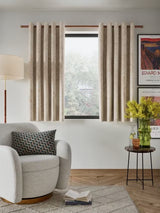 John Lewis Cecilia Pair Lined Eyelet Curtains - Gold Marshmallow 167 x 182cm