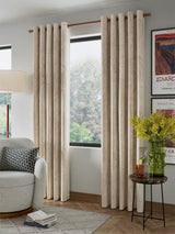 John Lewis Cecilia Pair Lined Eyelet Curtains - Gold Marshmallow 167 x 182cm