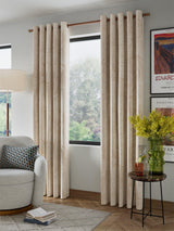 John Lewis Cecilia Lined Eyelet Curtains Gold Marshmallow - 167cm x 228cm