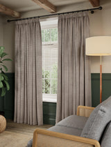 John Lewis Polyester Mini Blackout Pencil Pleat Curtains 228 x 274cm - Latte