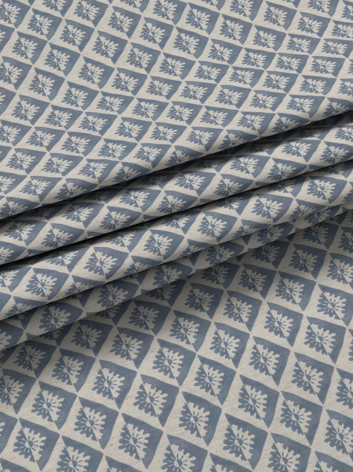 John Lewis Jaya Print Lined Pencil Pleat Curtains - Lake Blue - W167 x 228cm