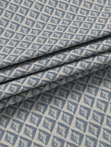 John Lewis Jaya Print Lined Pencil Pleat Curtains - Lake Blue - W167 x 228cm
