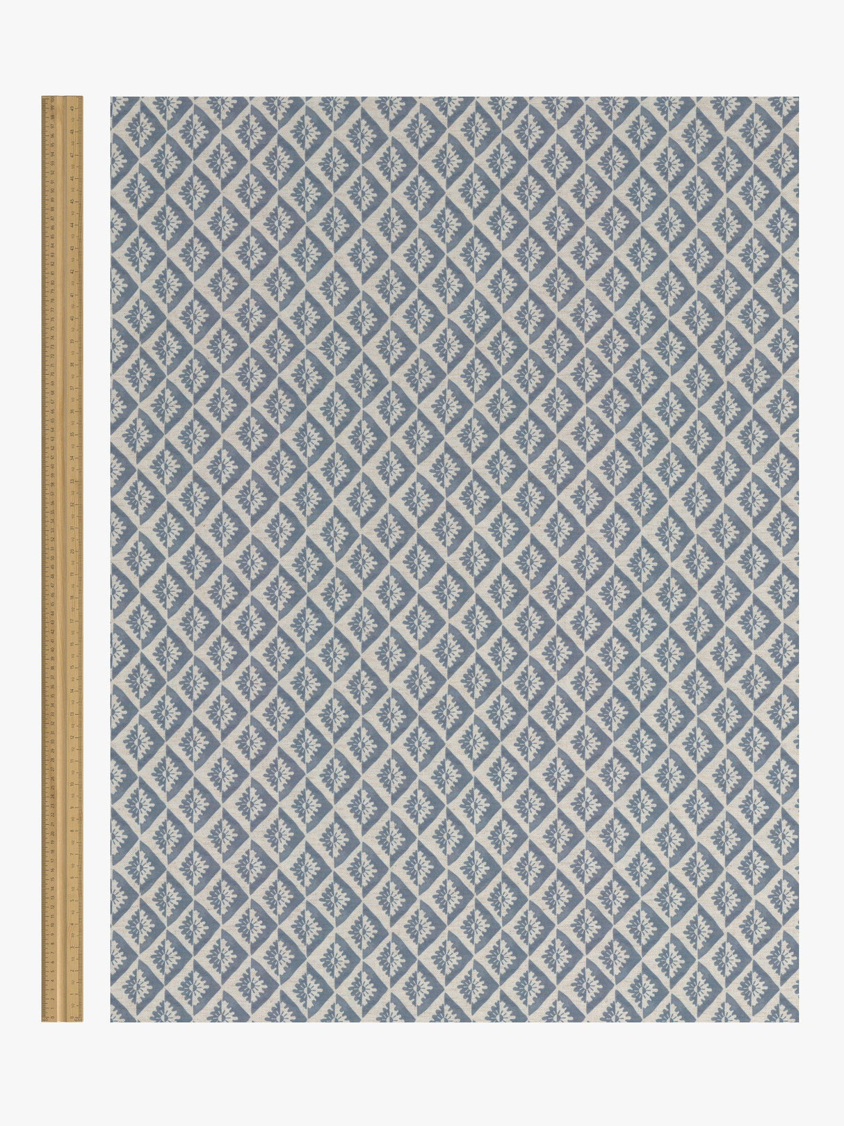 John Lewis Jaya Print Lined Pencil Pleat Curtains - Lake Blue - W167 x 228cm