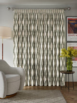 John Lewis Alta Jacquard Pencil Pleat Curtains - 228 x 228cm - Soft Caramel
