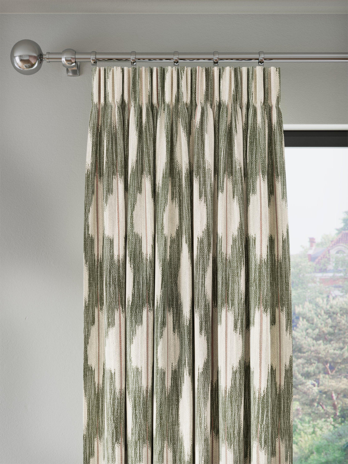 John Lewis Alta Jacquard Pencil Pleat Curtains - 228 x 228cm - Soft Caramel