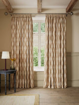John Lewis Alta Jacquard Pencil Pleat Curtains - 228 x 228cm - Soft Caramel