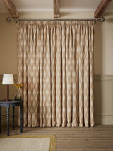 John Lewis Alta Jacquard Pencil Pleat Curtains - 228 x 228cm - Soft Caramel