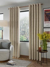 John Lewis Distressed Velvet Lined Eyelet Curtains - Champagne -167 x 228cm