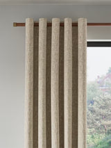 John Lewis Distressed Velvet Lined Eyelet Curtains 228 x 228cm - Champagne