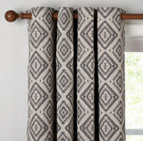 John Lewis Native Weave Pair Lined Eyelet Curtains W228 x Drop 137cm - Steel