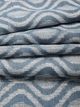 John Lewis Trellis Weave Pair Lined Eyelet Curtains 167 x 182cm - Bluestone