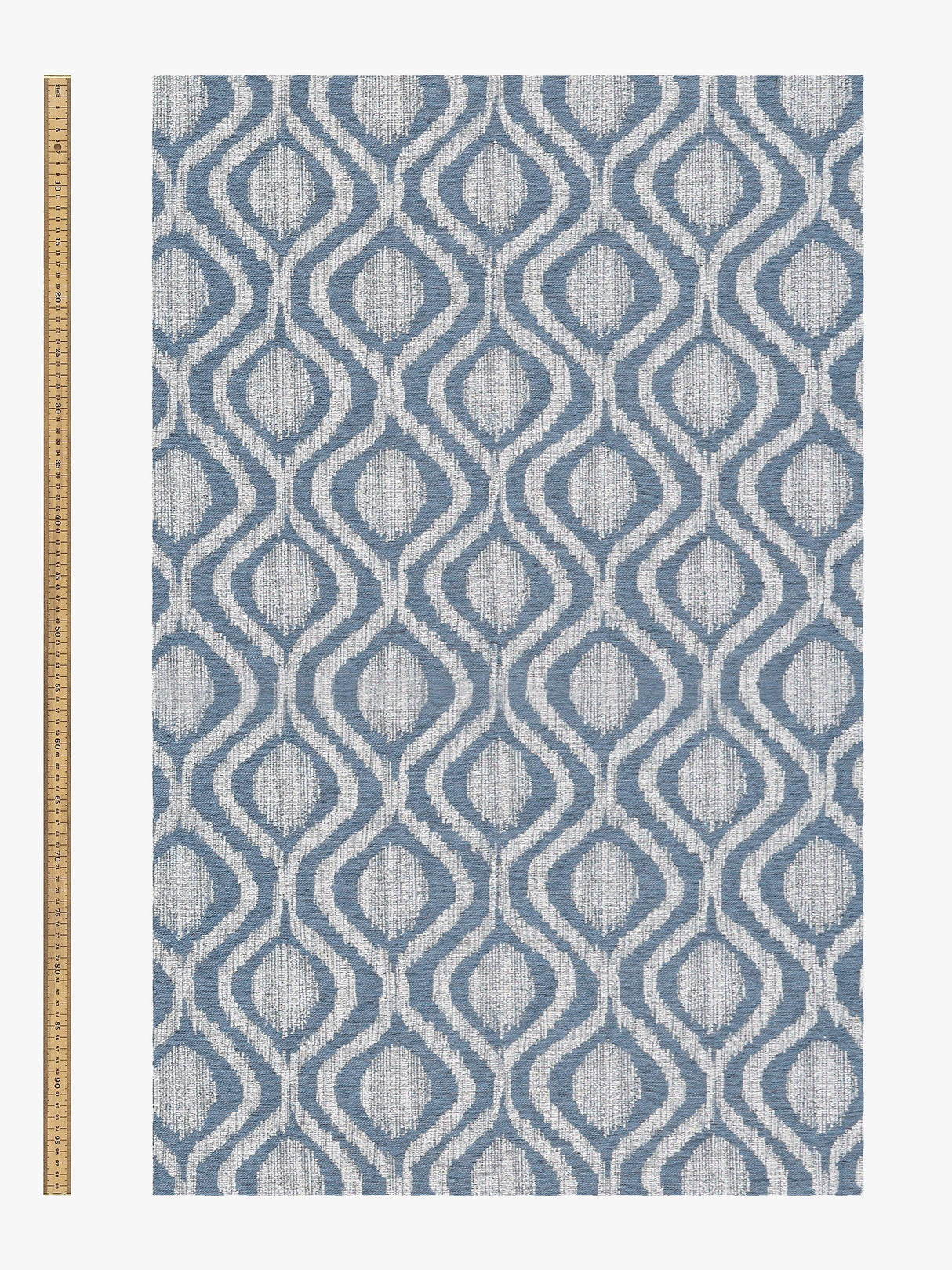 John Lewis Trellis Weave Pair Lined Eyelet Curtains 167 x 182cm - Bluestone