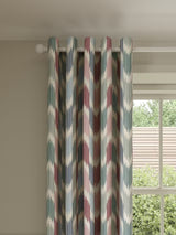 John Lewis Valle Ikat Pair Lined Eyelet Curtains W228 x D182 - Deep Red