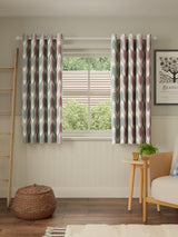 John Lewis Valle Ikat Pair Lined Eyelet Curtains W228 x D182 - Deep Red