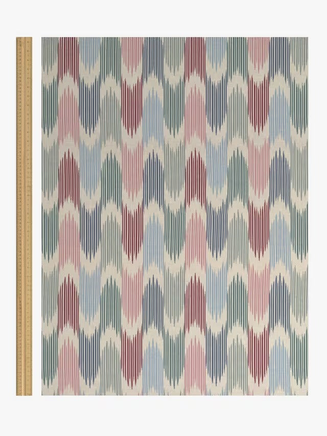 John Lewis Valle Ikat Pair Lined Eyelet Curtains W228 x D182 - Deep Red