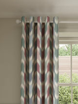 John Lewis Valle Ikat Pair Lined Eyelet Curtains W228 x D228cm - Deep Red