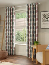 John Lewis Valle Ikat Pair Lined Eyelet Curtains W228 x D228cm - Deep Red