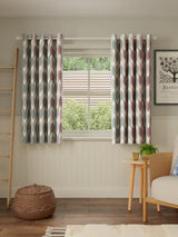 John Lewis Valle Ikat Pair Lined Eyelet Curtains W228 x D228cm - Deep Red