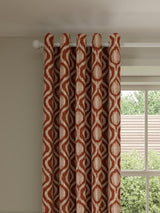 John Lewis Trellis Weave Pair Lined Eyelet Curtains - W228 x D274cm - Auburn