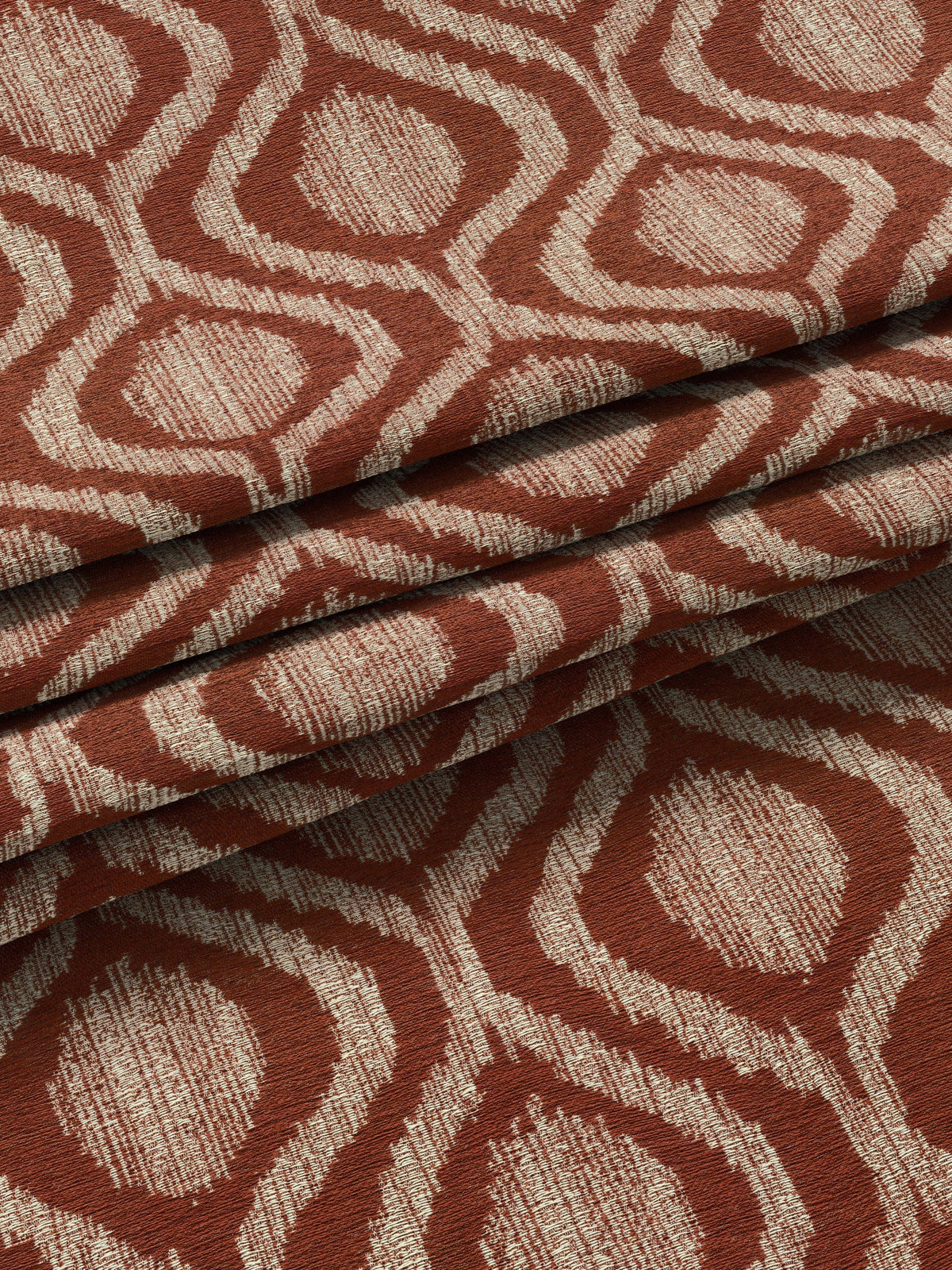 John Lewis Trellis Weave Pair Lined Eyelet Curtains - W228 x D274cm - Auburn