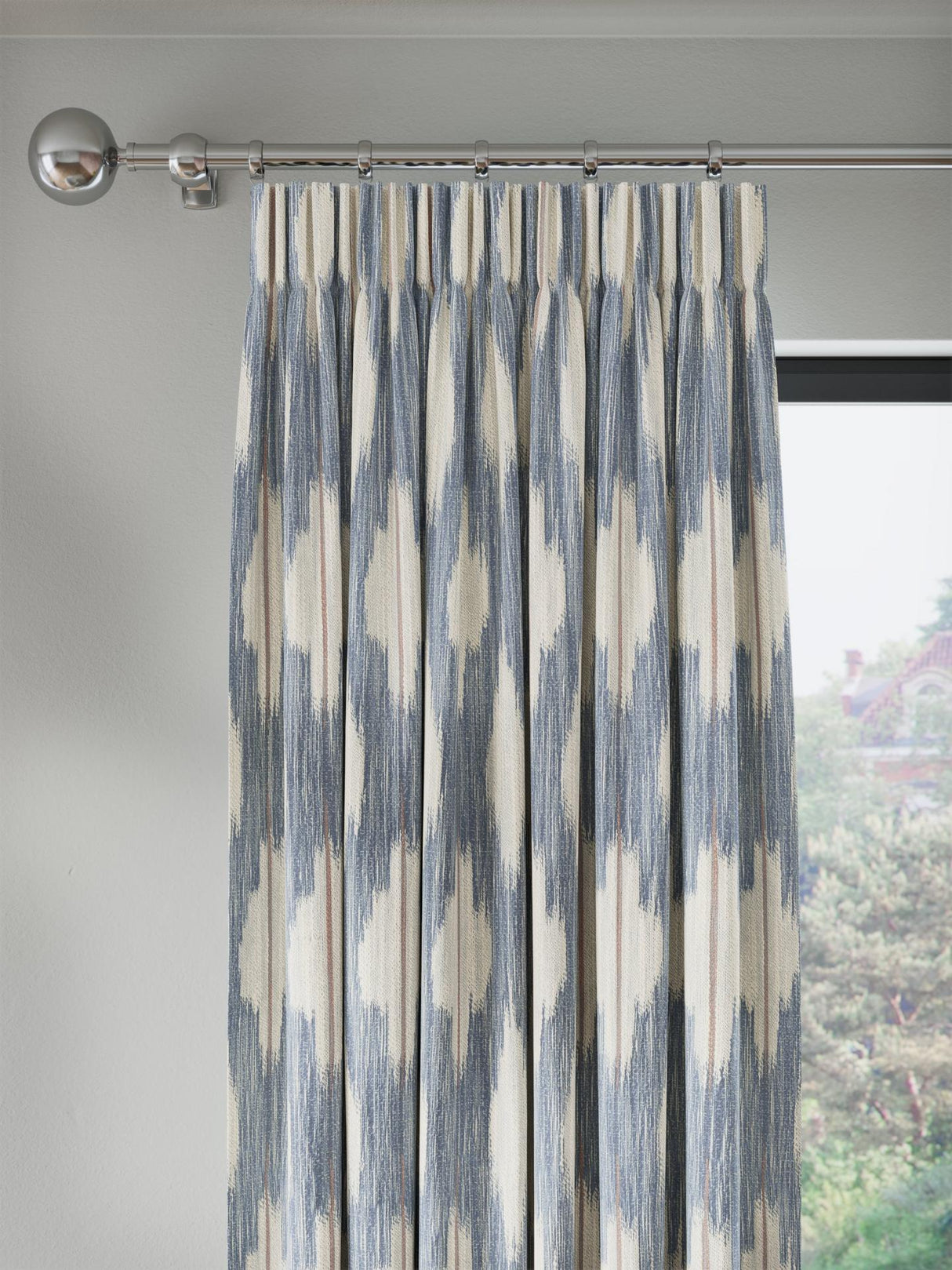 John Lewis Alta Weave Lined Pencil Pleat Curtains - Bluestone - 167 x 182cm