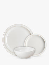 Denby Cotton White Stoneware Heavy-Duty Dinnerware Set 12 Piece - White