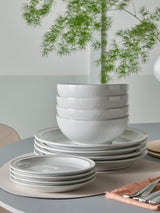 Denby Cotton White Stoneware Heavy-Duty Dinnerware Set 12 Piece - White