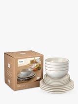 Denby Heritage Atrium Stoneware 12-Piece 4-Plates Dinnerware Set - Natural